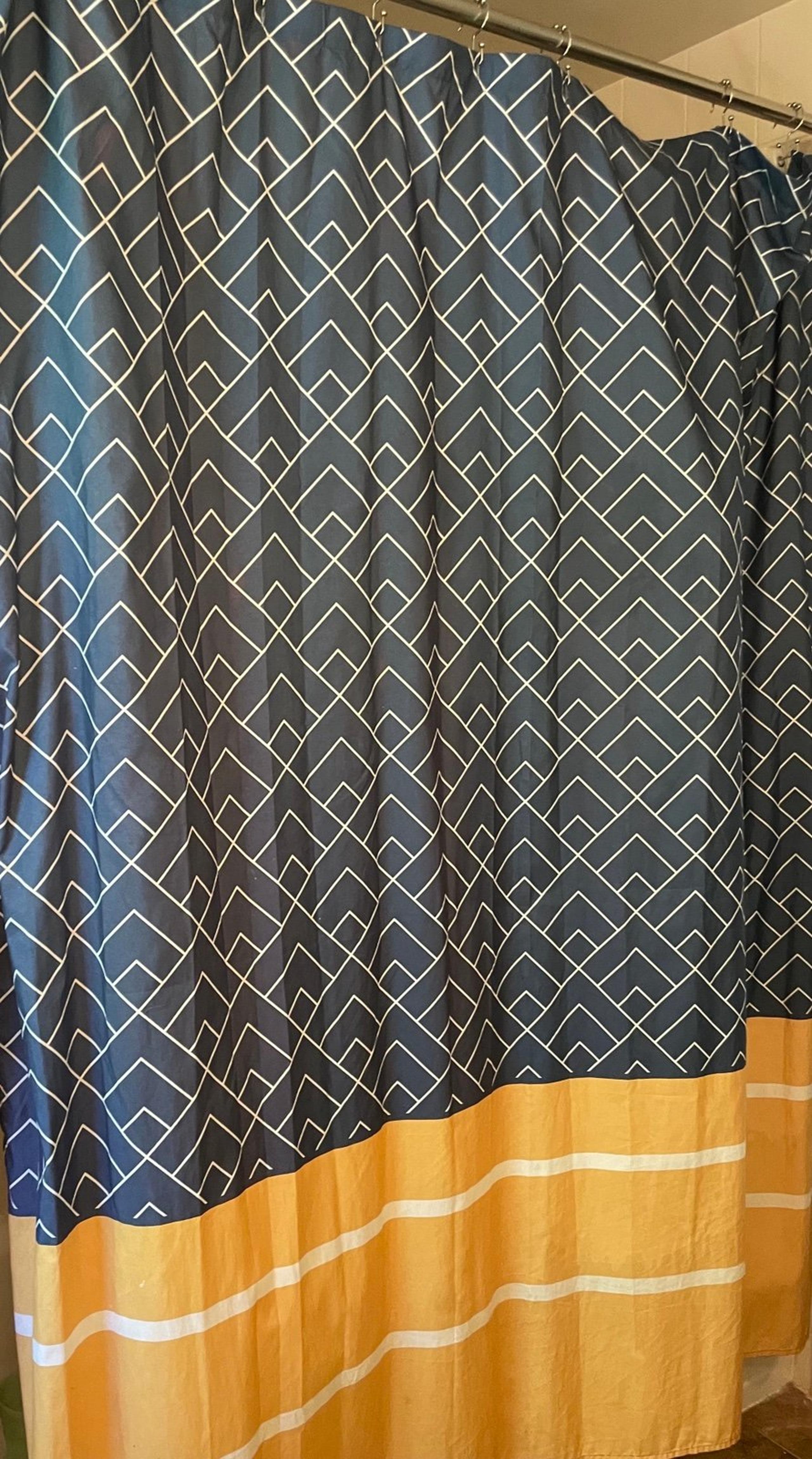Blue Yellow bathroom shower Curtain