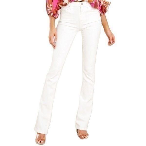 NWT Blank NYC Hoyt High Rise Mini Flare White Women's 25
