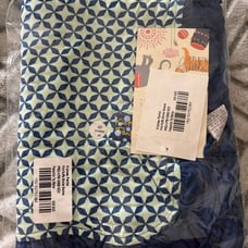 Kickee Pants ruffle trimmed stroller blanket in pistachio Taj Mahal print