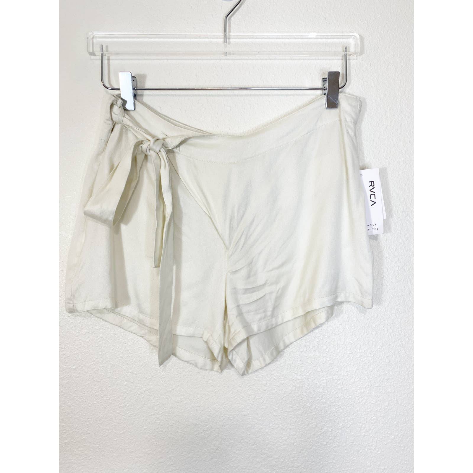 RVCA Past In Present Tie Side Cream Shorts Women's Size Small