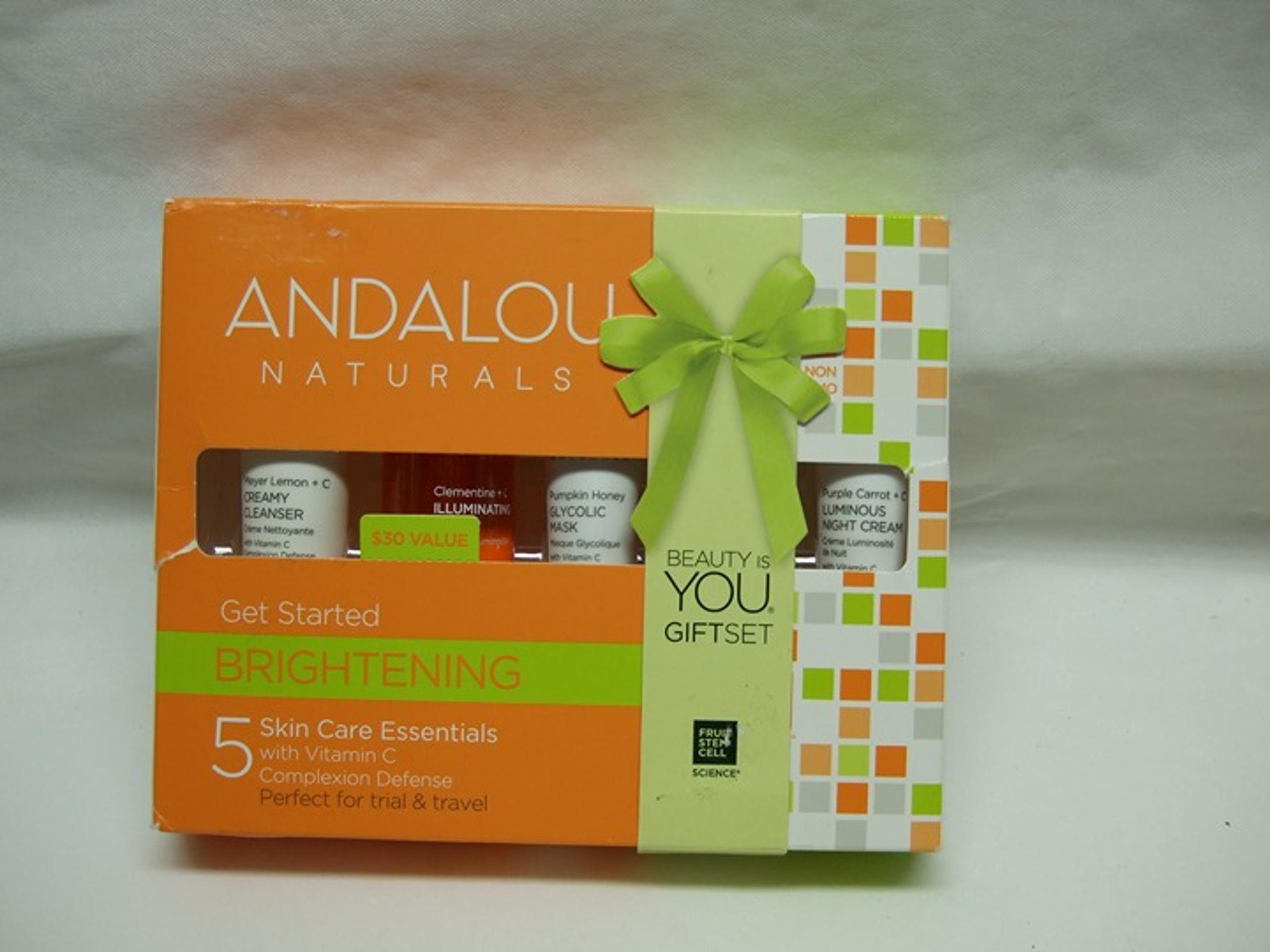 Andalou Naturals Get Started Brightening, 5 Pieces Kit Brand New In Box