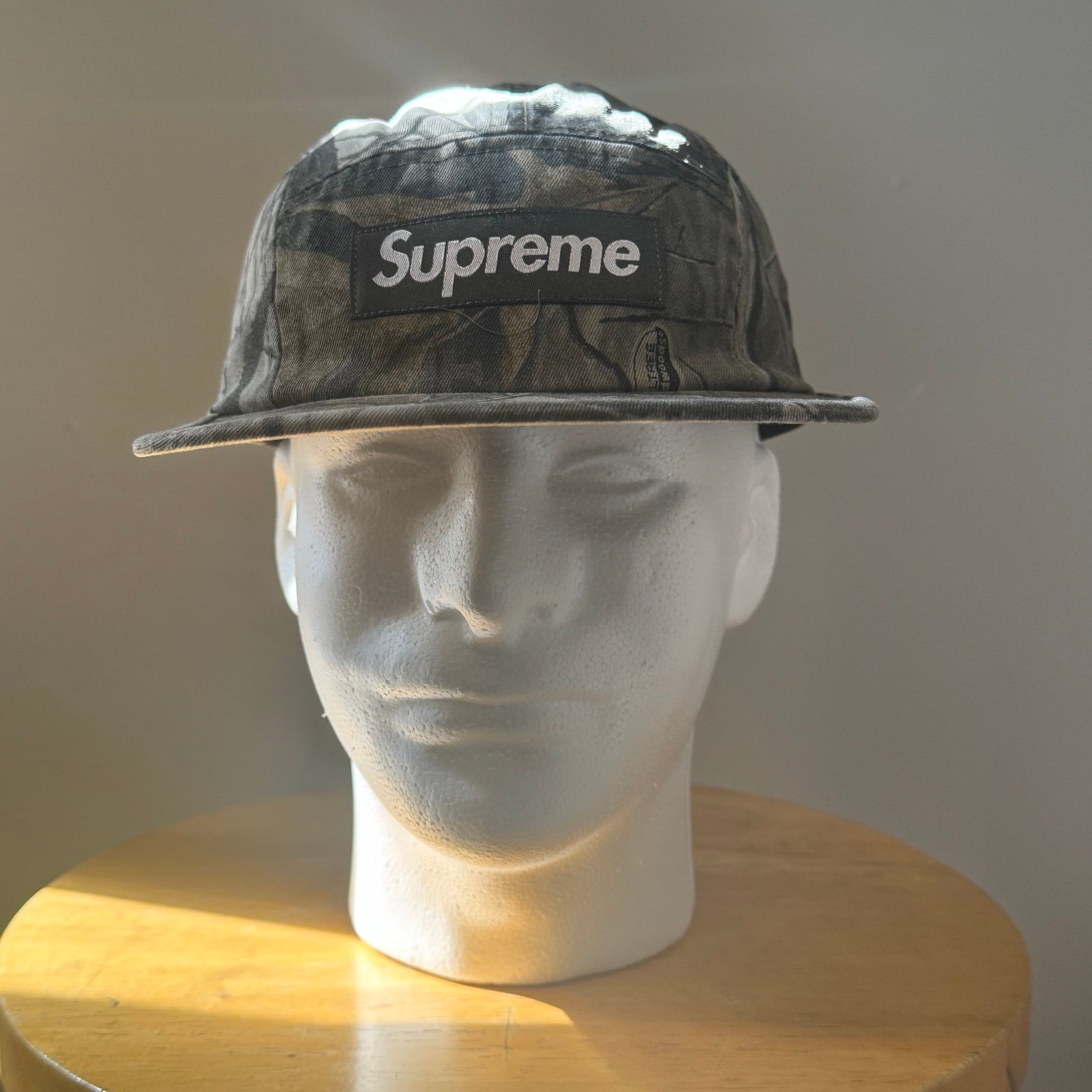 Supreme Washed Chino Twill Camp Cap SS25 Realtree hardwoods