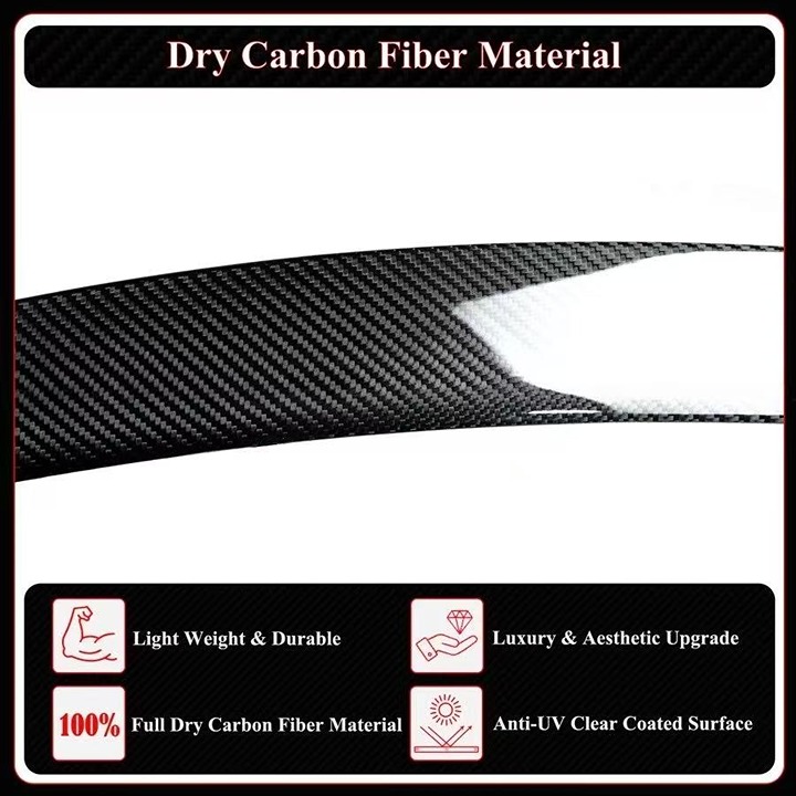 NEW 2025-2026 Tesla Model Y Juniper Performance Real Carbon Fiber Trunk Spoiler