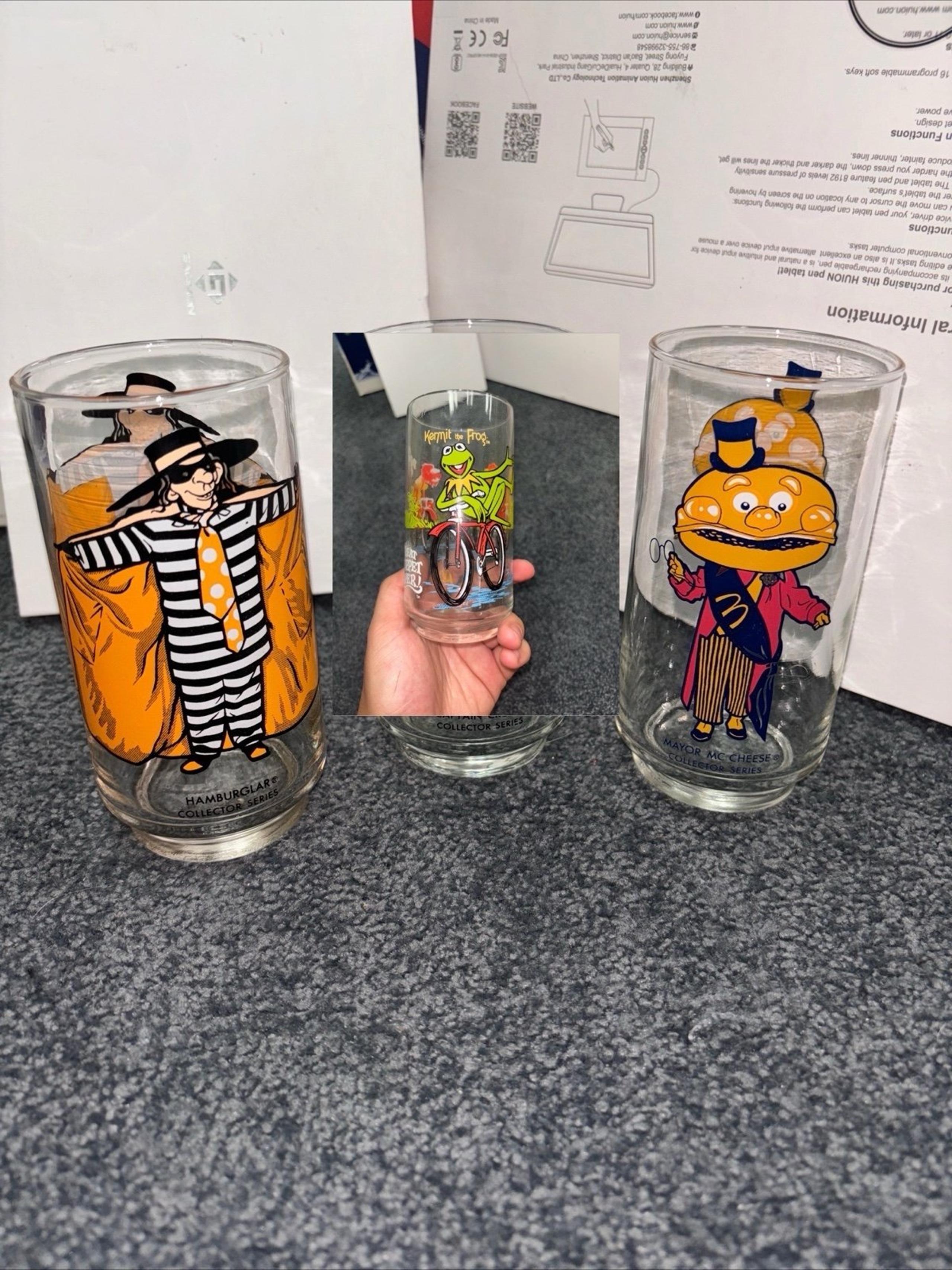 Set Of 3 Vintage McDonald’s Glasses 1977/81 Kermit, Hamburglr & Mayor McCheese