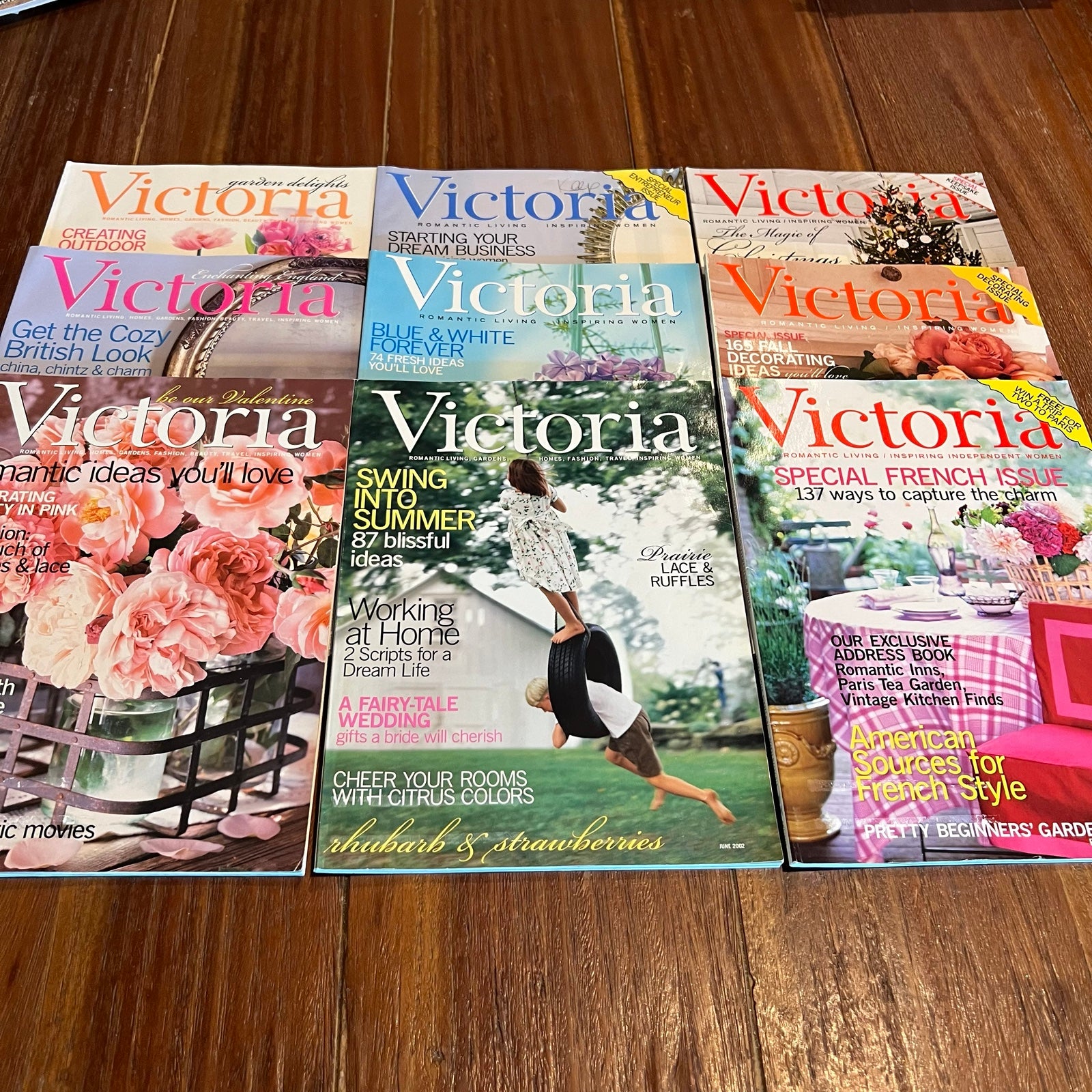 Victoria Magazine’s Lot of 9 Issues 2002 February, March, May-October, December