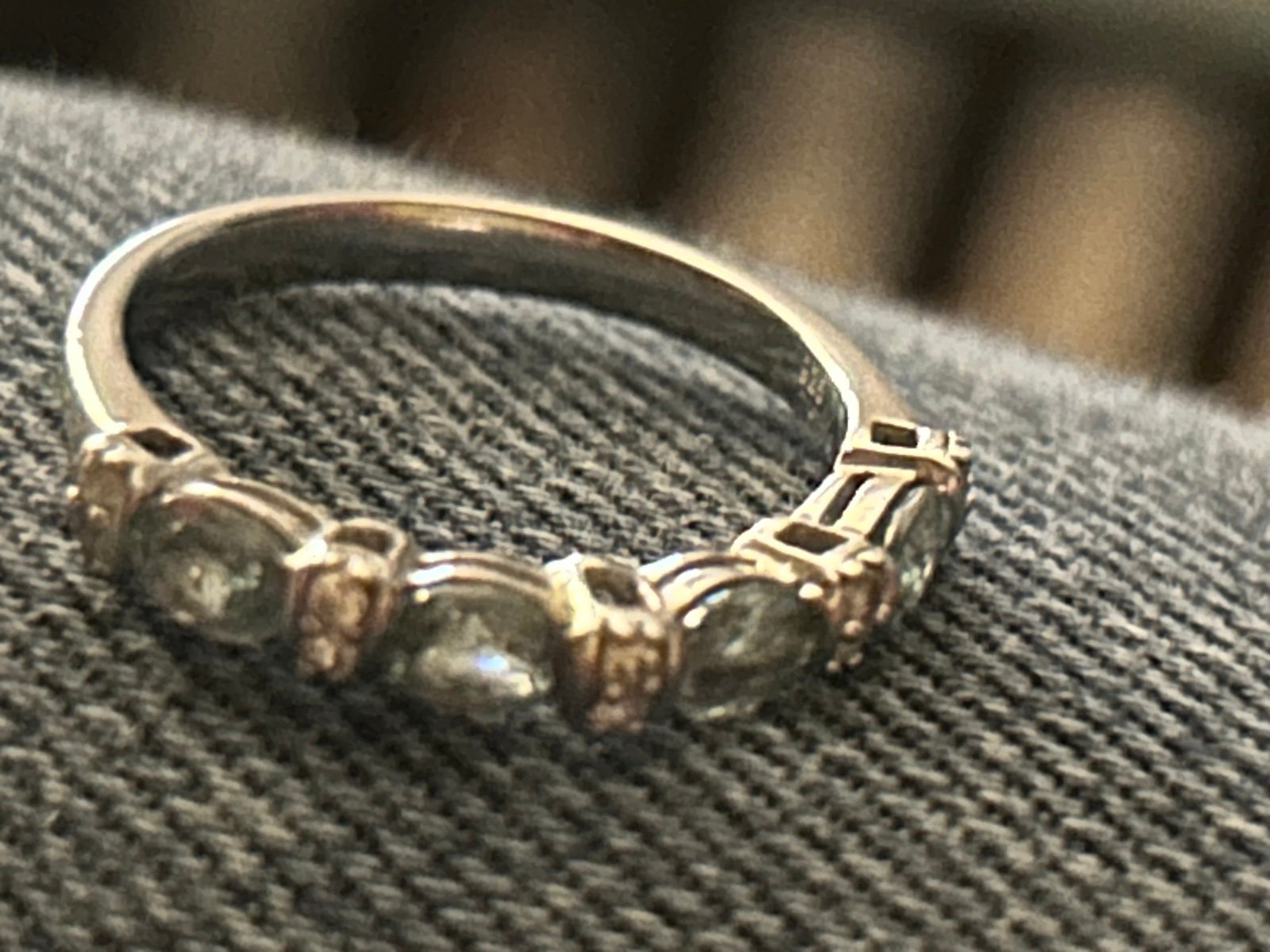 Ring blue five stone ring 925 Sterling silver