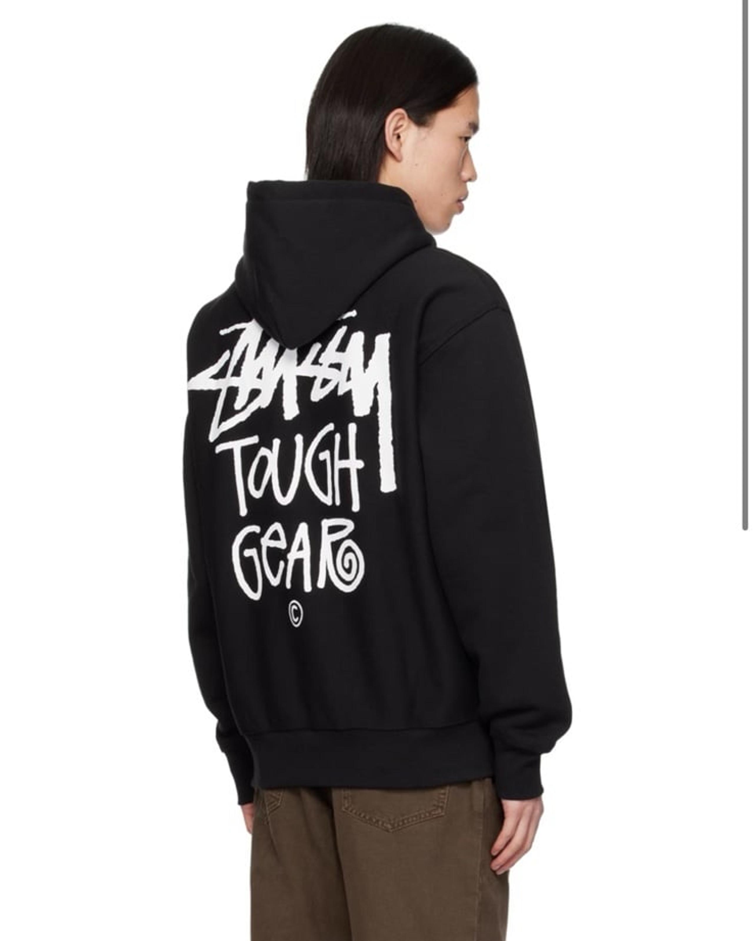 NWT Stussy Black Tough Gear Hood Hoodie Men’s Size M Black Authentic