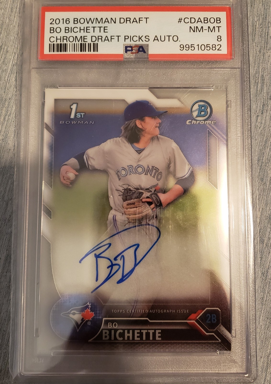 2016 bowman chrome 1st bo bichette auto graded ps 8.