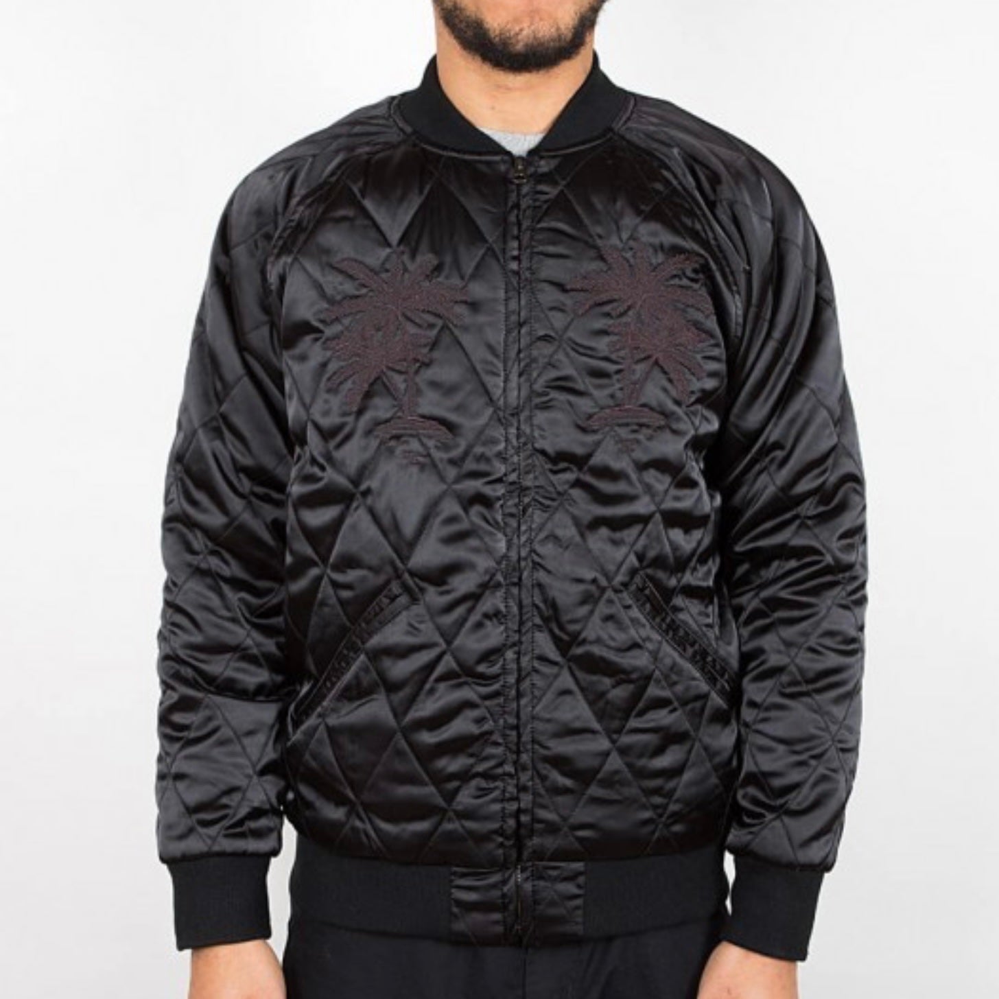 Stussy Satin Palm Quilted Bomber Jacket