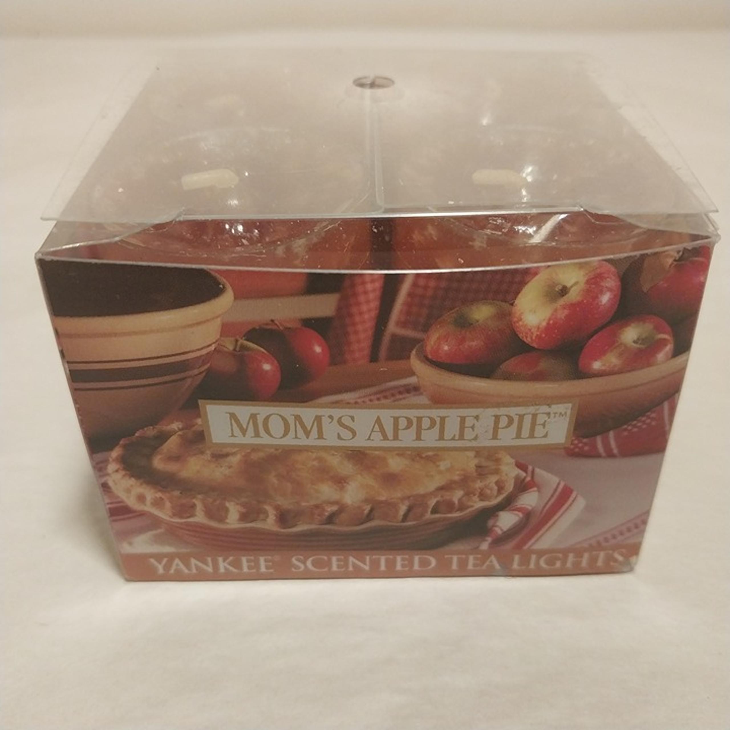 -NEW- "Retired" Yankee Candle ~ Mom's Apple Pie ~ 12 Scented Tea Light Candles