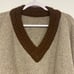 Vintage Mens XL Tan Brown V Neck Knit Pullover Grampa Grampacore Sweater