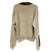 Vintage Mens XL Tan Brown V Neck Knit Pullover Grampa Grampacore Sweater