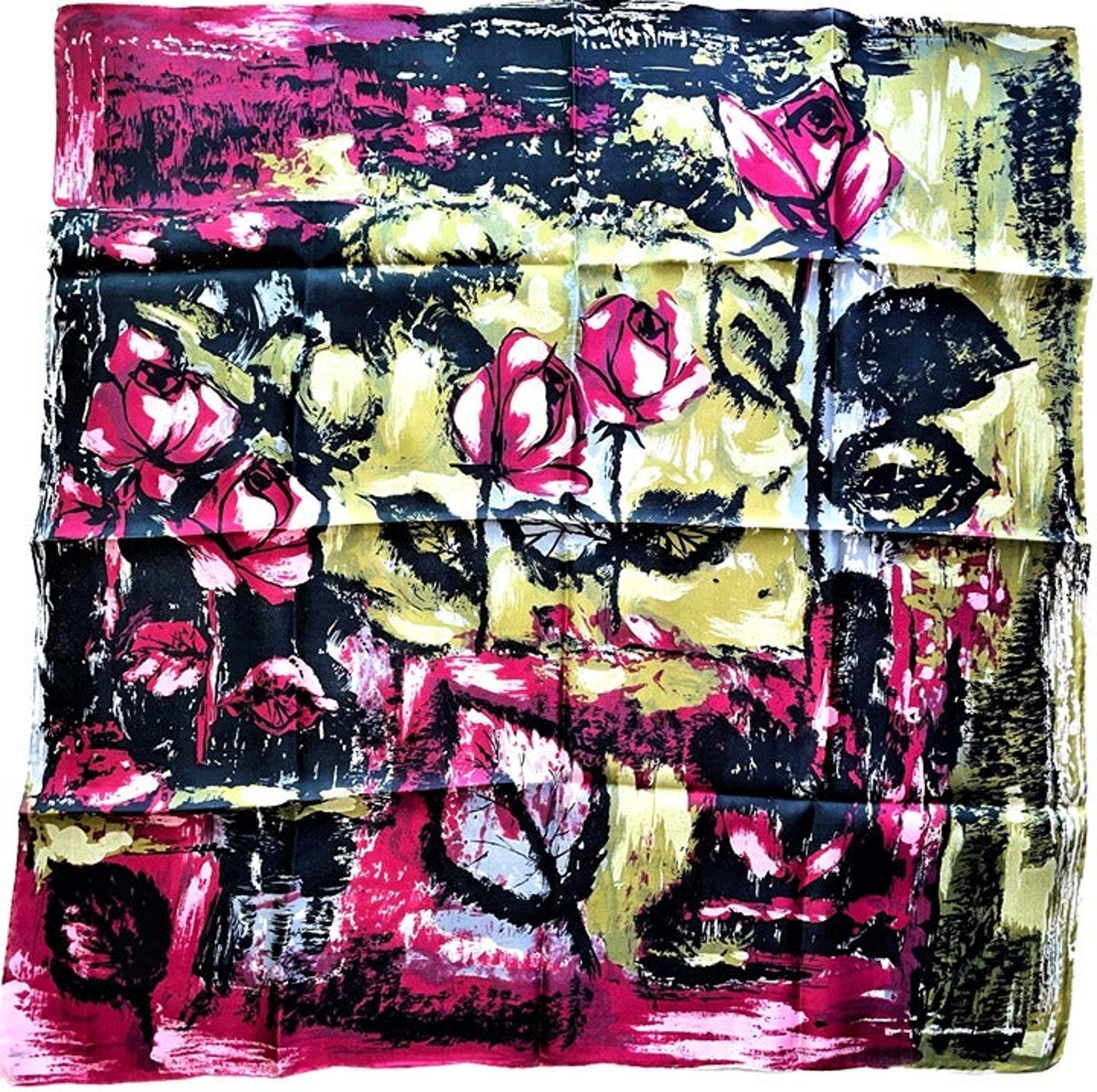 Vintage silk 100% floral scarf