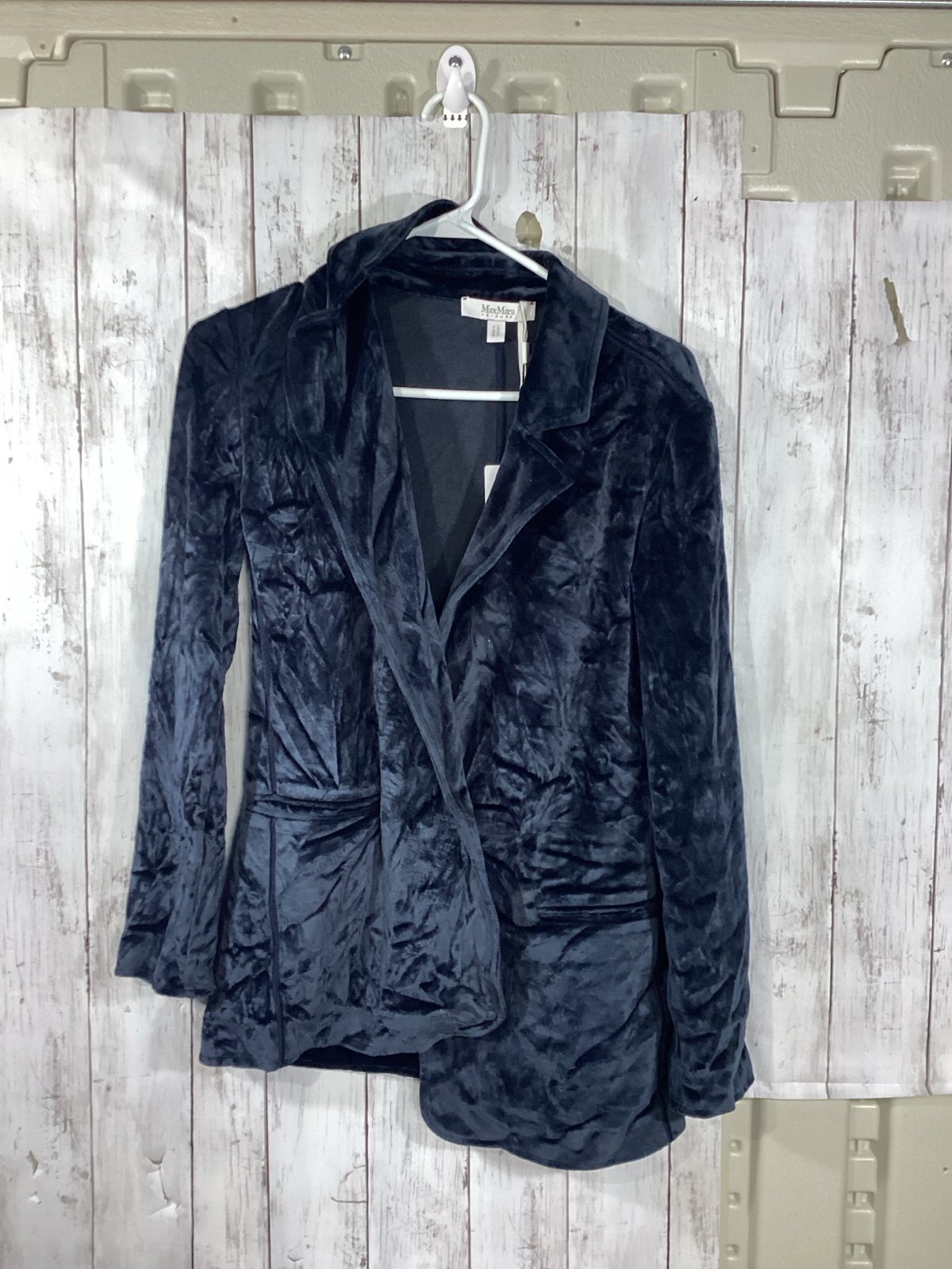 Women's Velvet Open Front Jacket Womens small maxmara new minimalist preppy