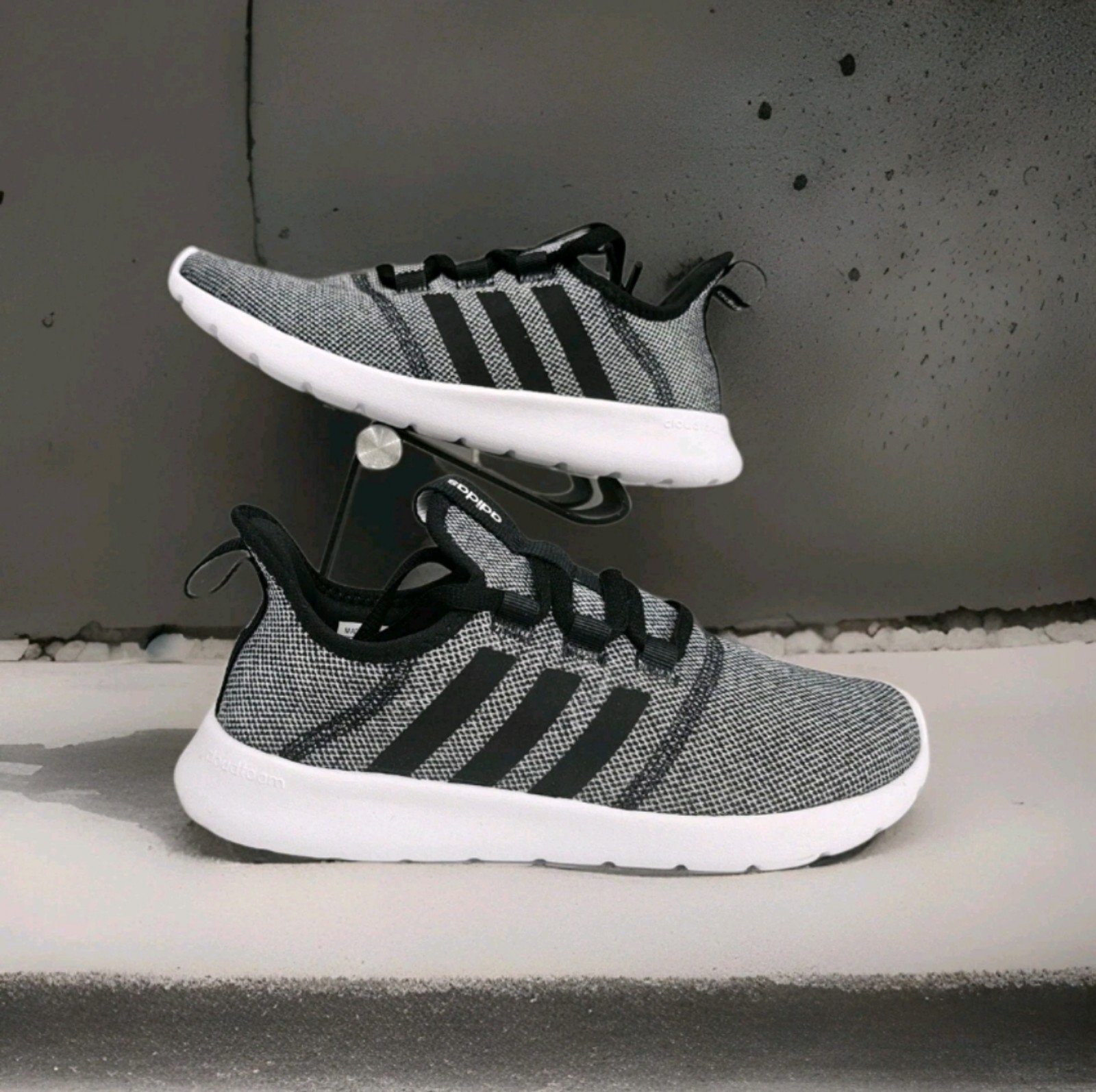 adidas Cloudfoam Pure 2.0 Primegreen Womens's Size 6 Gray-Black-Wht NEW w/Box