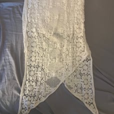 Free People Crochet 3/4 length asymmetrical Skirt with under lining mini length
