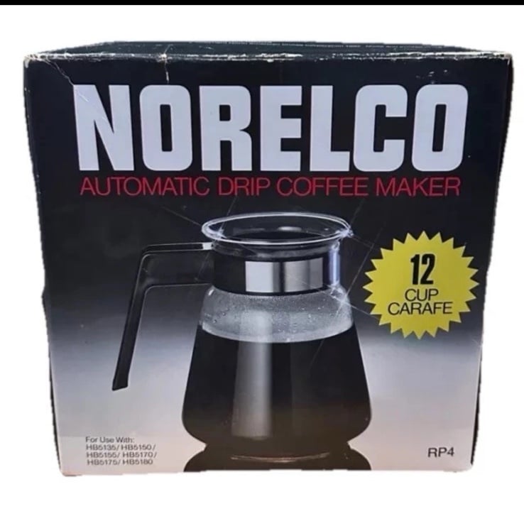 NIB Vintage Norelco Automatic Drip Coffee Maker 1980’s Replacement Glass Pot