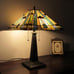 Tiffany Style Stained Glass Mission Table Lamp Blue Beige and Green 24in