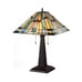 Tiffany Style Stained Glass Mission Table Lamp Blue Beige and Green 24in