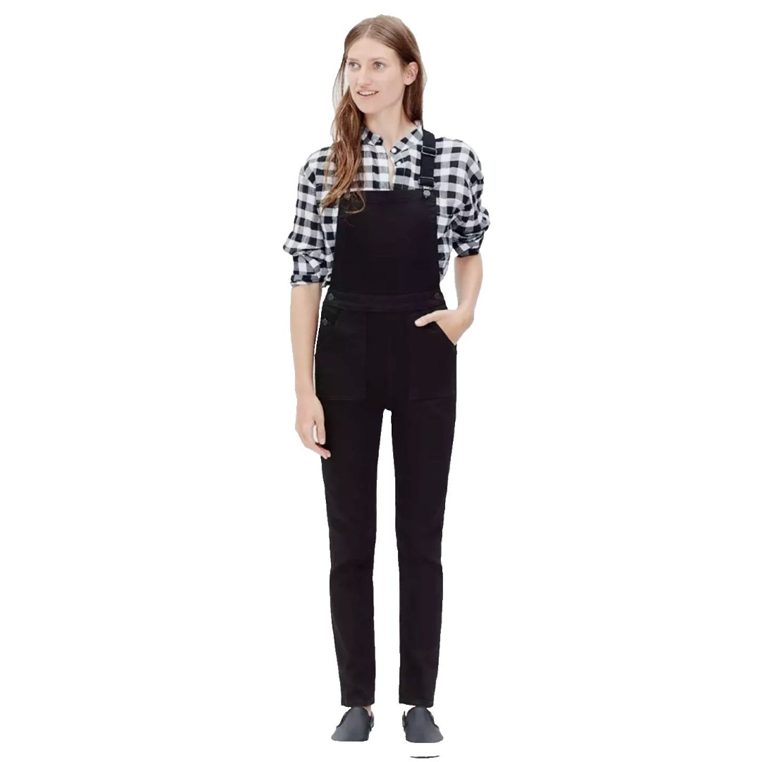 Mint Madewell Black Denim Cross-Back Bib Overalls Size xs