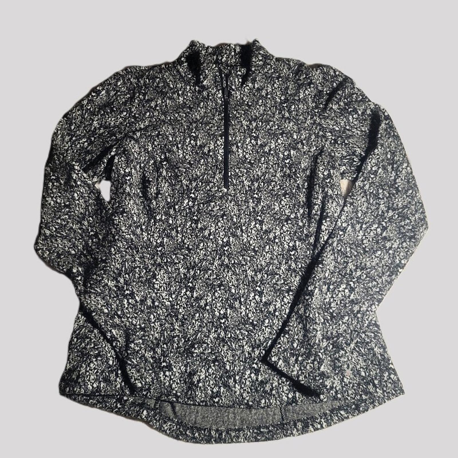 NWT Spyder Women's 1/4-Zip Pullover Black Marled Long Sleeve Sweater - Size L