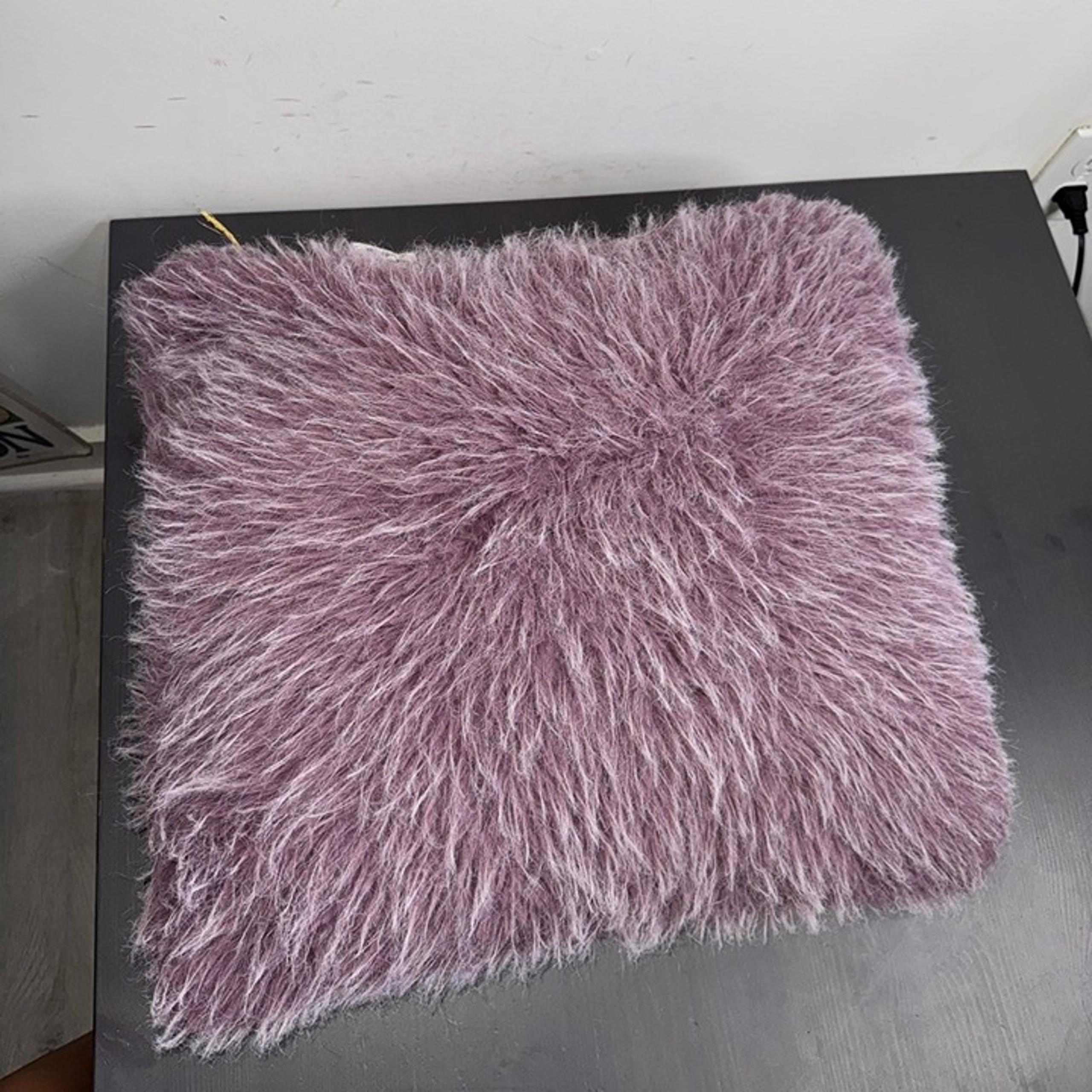 Pottery Barn Teen Mongolian Fur Pillow Purple