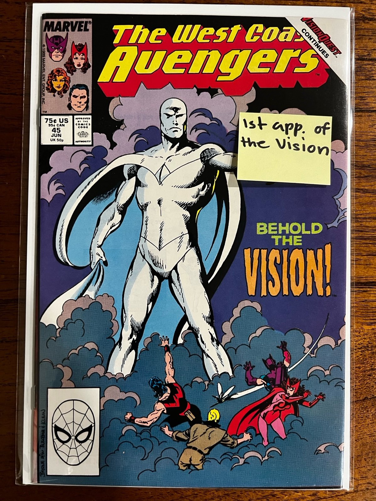 The West Coast Avengers #45 Key Issue 1st App Vision Marvel Comics 1989
