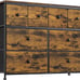 NEW 8 Drawers Fabric Dresser w/ Wooden Top Sturdy Steel Frame Rustic Brown
