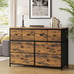 NEW 8 Drawers Fabric Dresser w/ Wooden Top Sturdy Steel Frame Rustic Brown