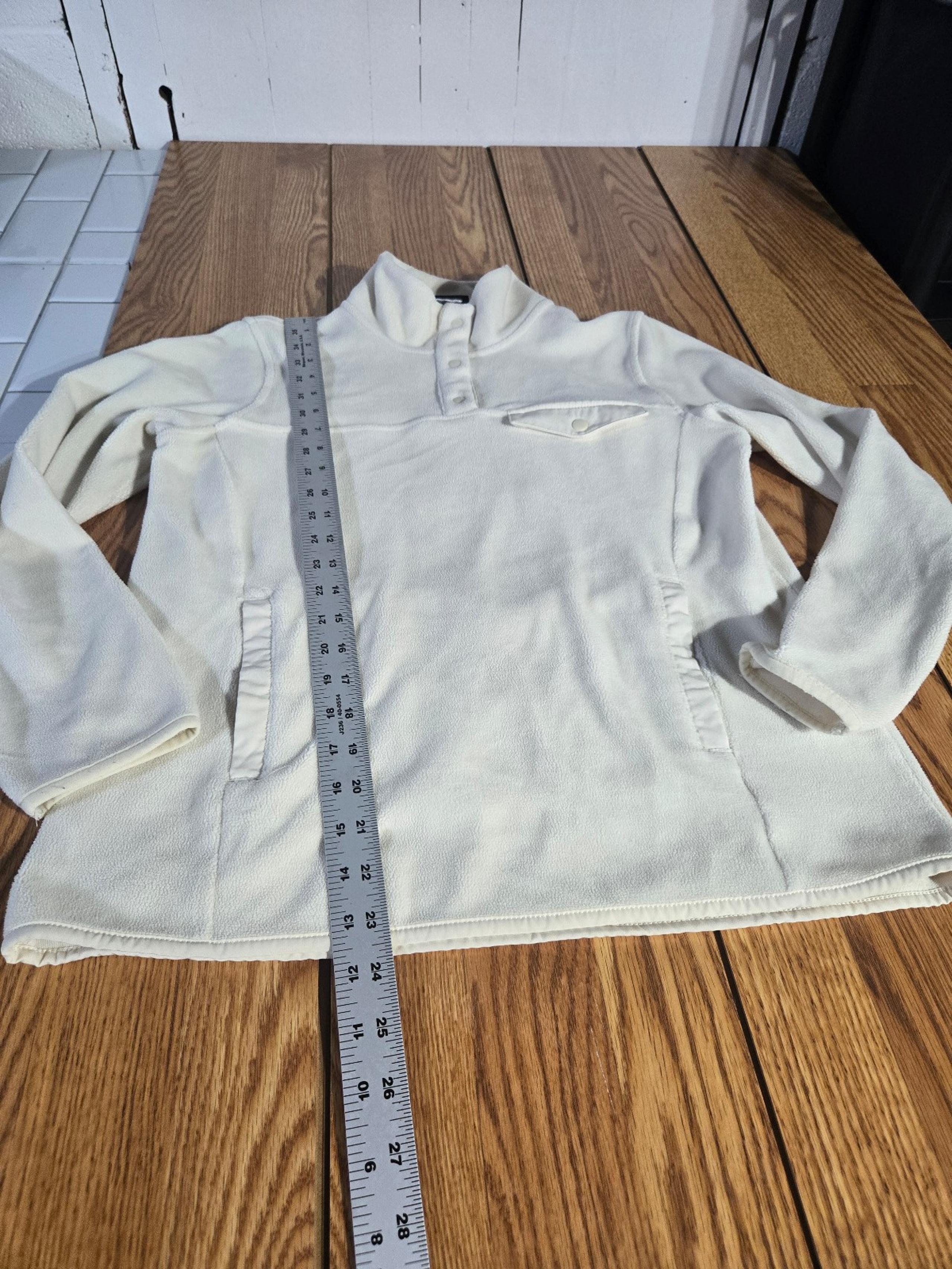 32 Degrees Womens 1/4 Snap Fleece Pullover, Off White Size XS