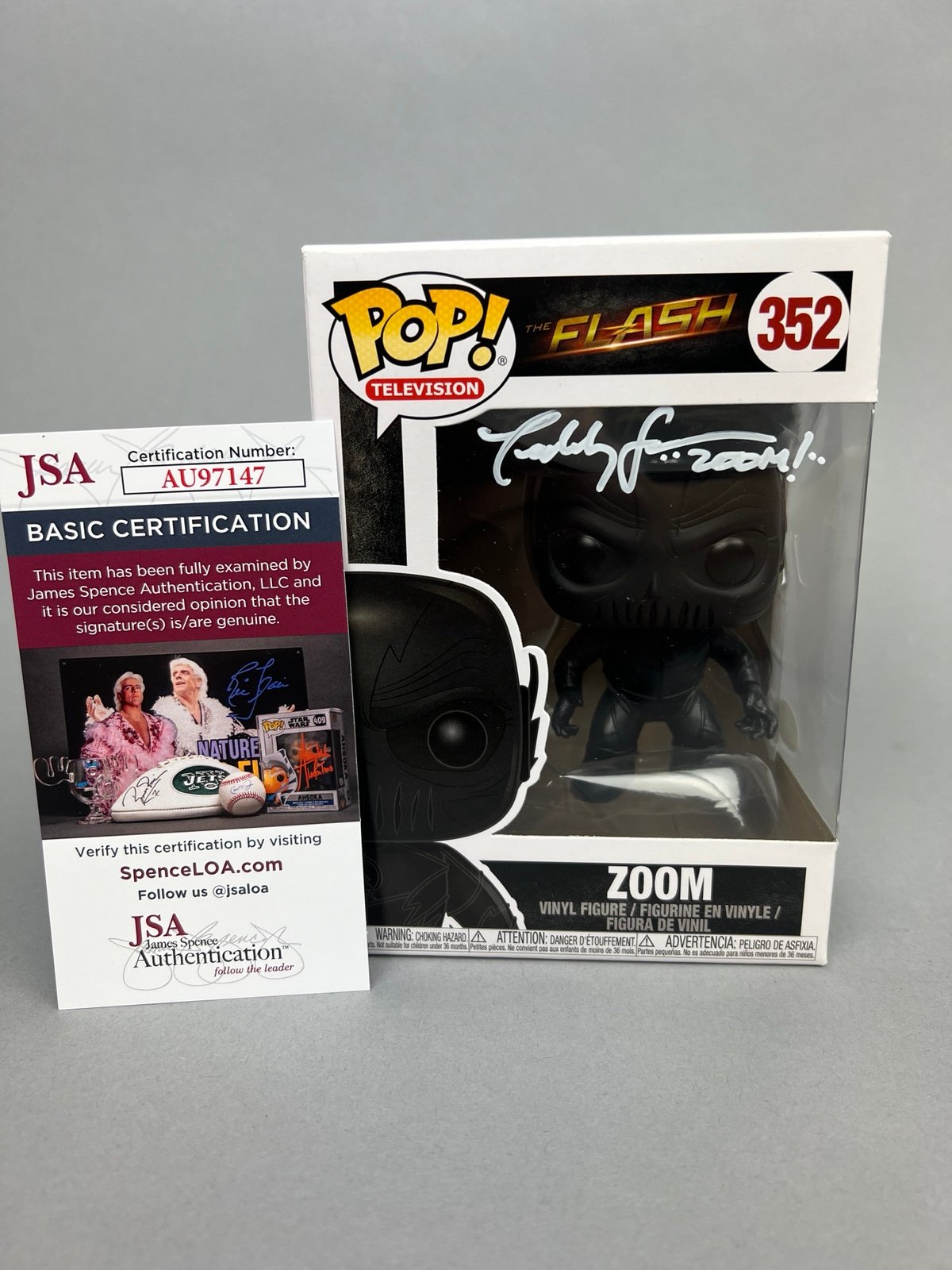 Teddy Sears Signed Zoom The Flash Funko Pop w/ JSA COA