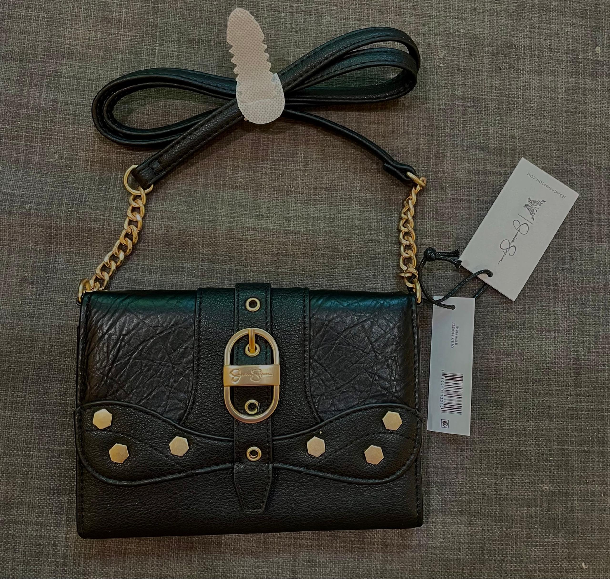 Women’s Black Camo Wallet Crossbody Bag - Jessica Simpson 7.9” X 6 X 1