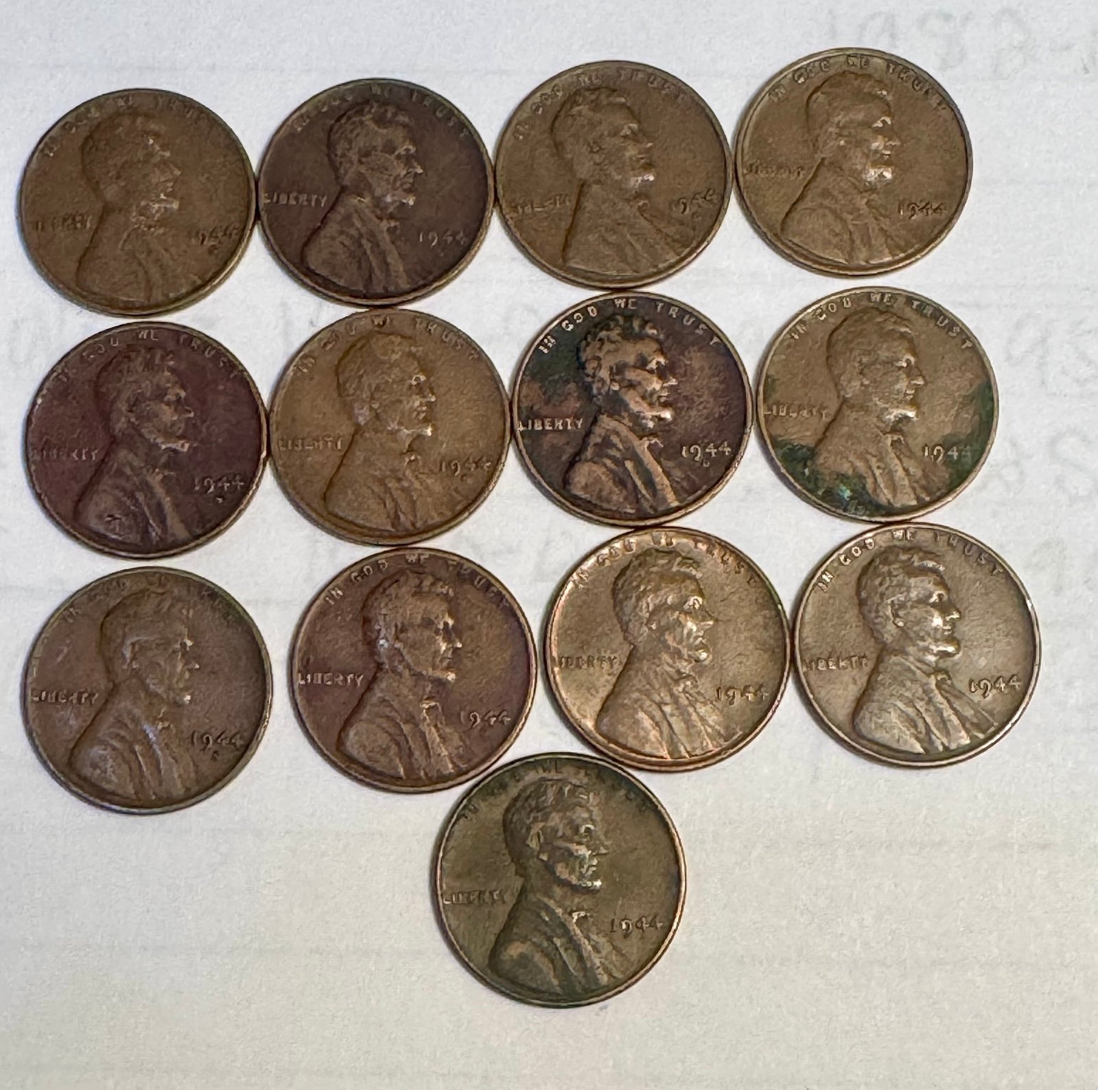 1944 D/S Wheat Pennies USMint VF