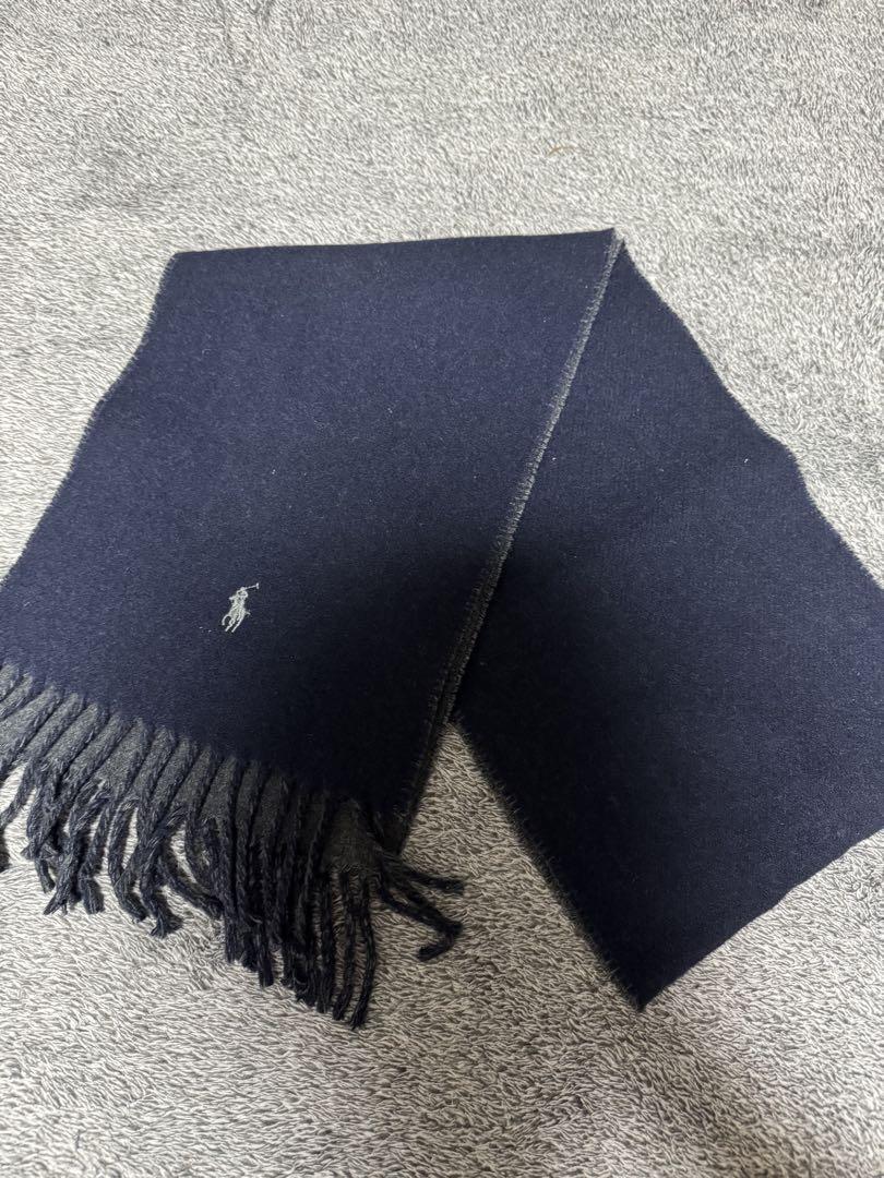 Polo Ralph Lauren Navy Grey Reversible Scarf