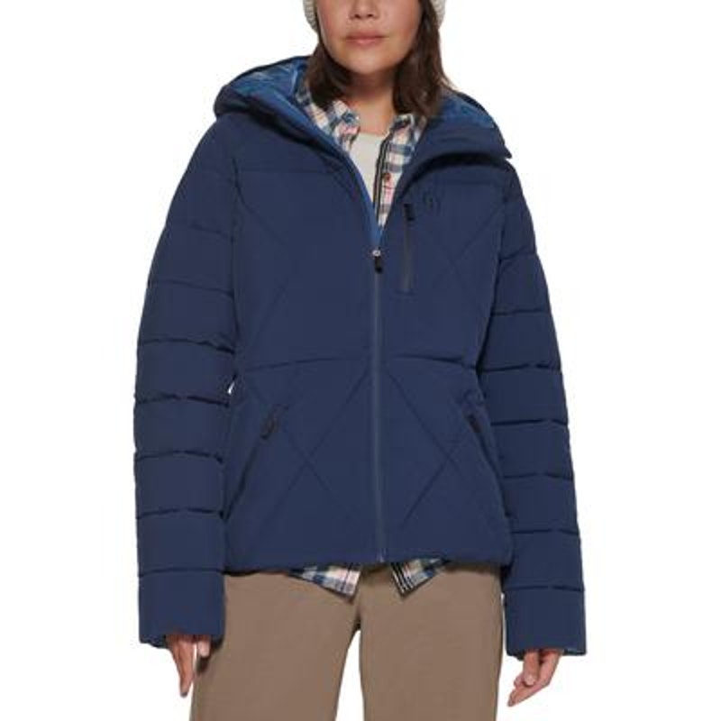 Bass Outdoor Women's Glacier Hooded Hiking Jacket Blue large