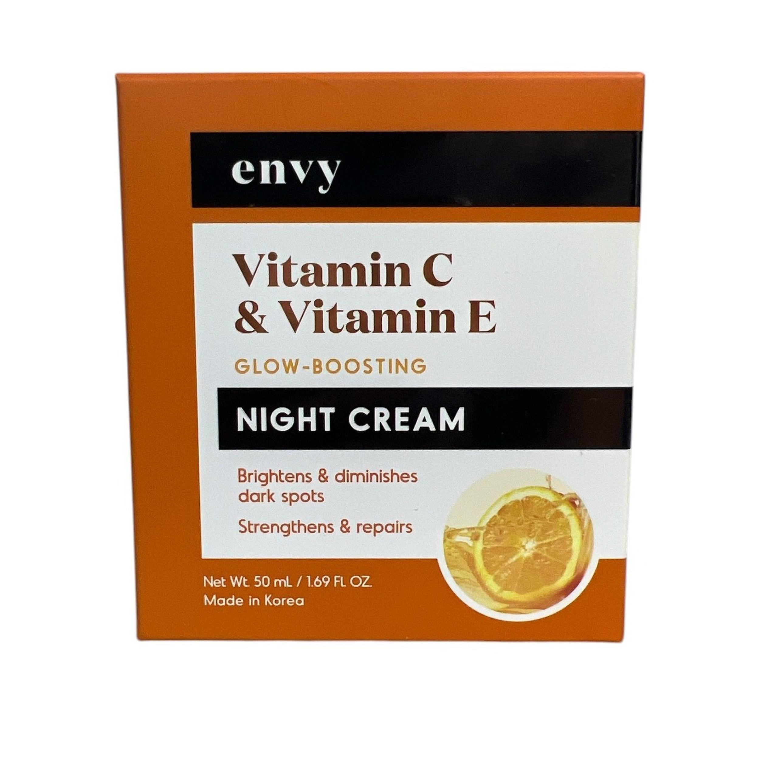 Envy Vitamin C & E Night Cream Glow Boosting Brightens Dark Spots 1.69oz
