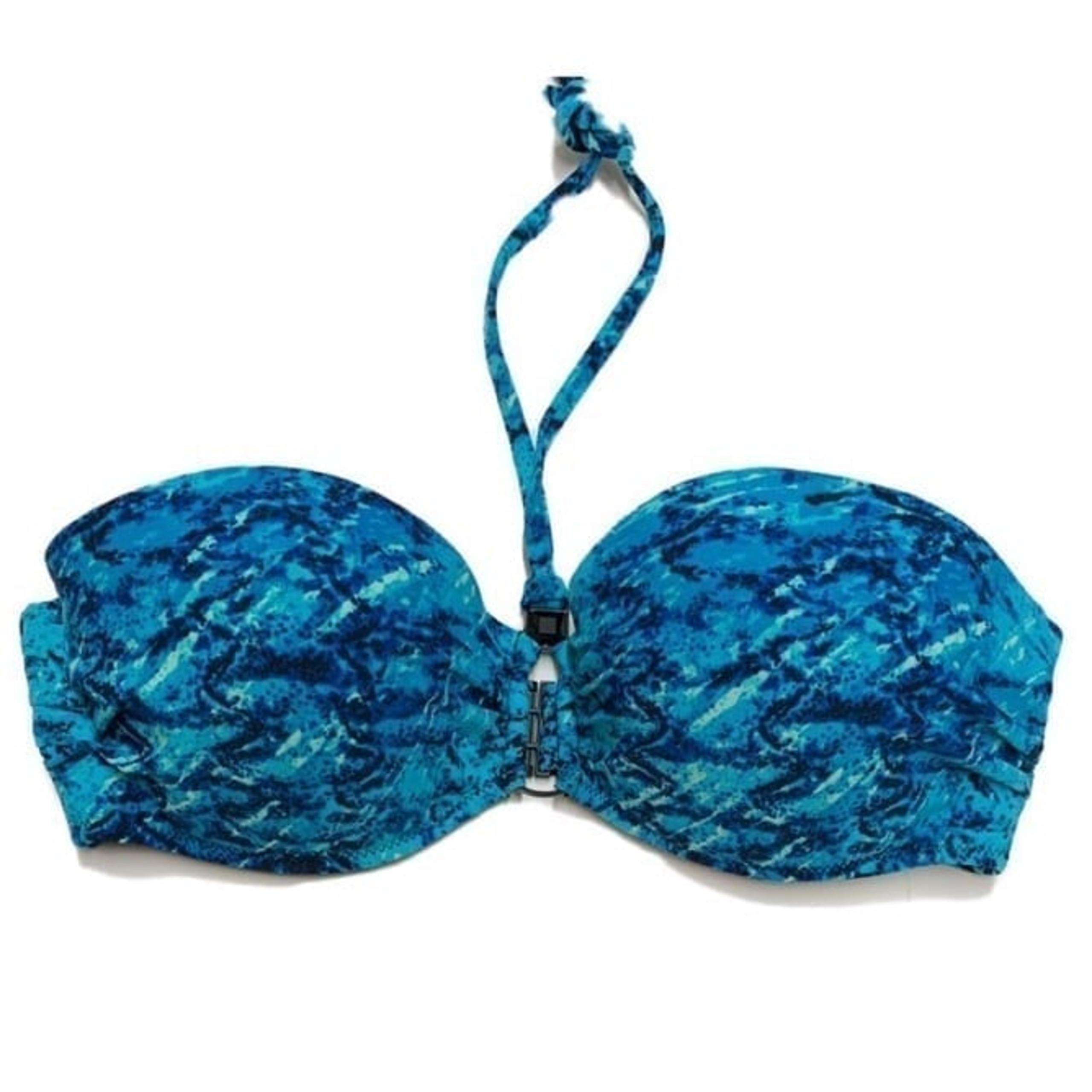 Gideon Oberson Blue Halter Bikini Top