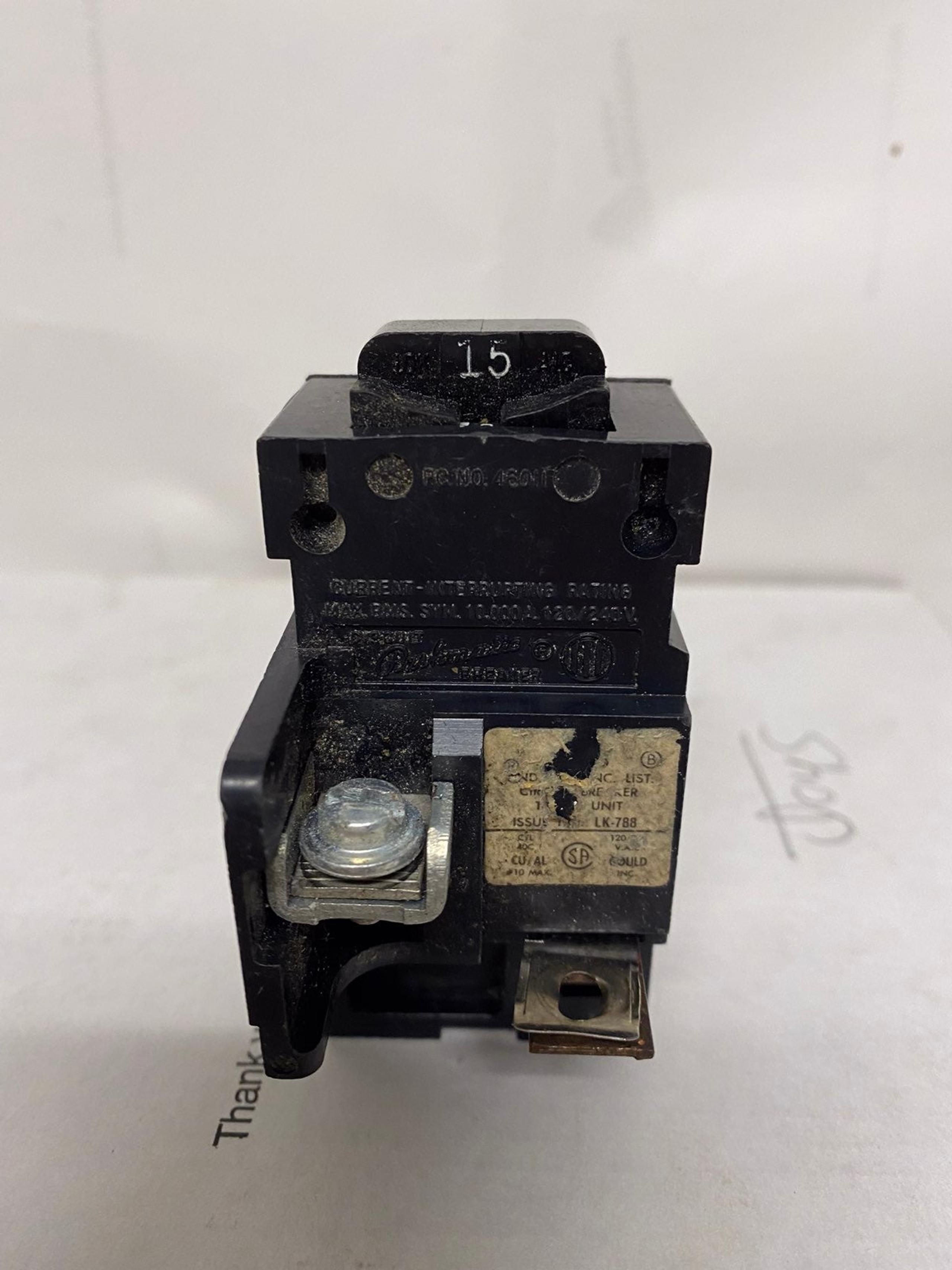 PUSHMATIC ITE SINGLE POLE 15 AMP BREAKER