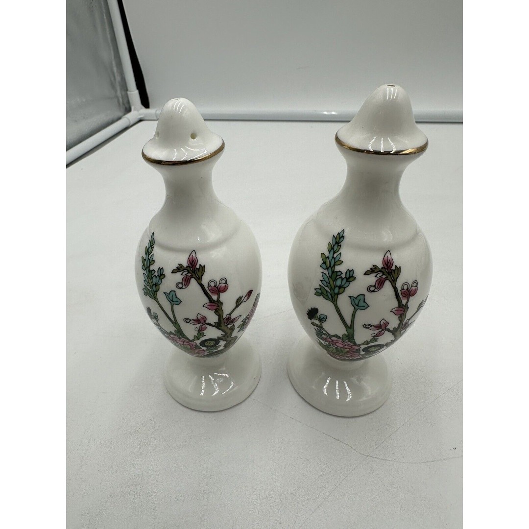 HTF CROWN TRENT STAFFORDSHIRE INDIAN TREE FINE CHINA Salt Pepper Shakers
