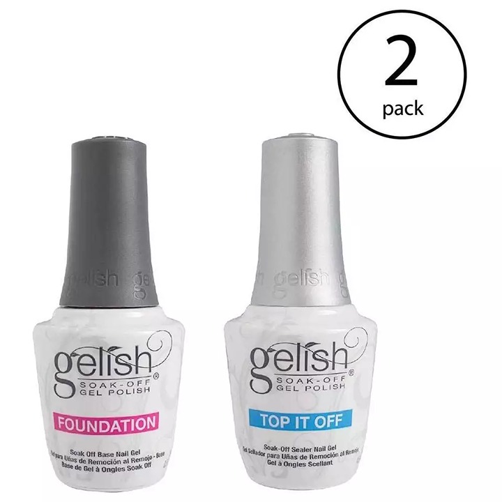 2 PACK Harmony Gelish Dynamic Duo Nail Gel Polish Base Foundation Top It Off Coa