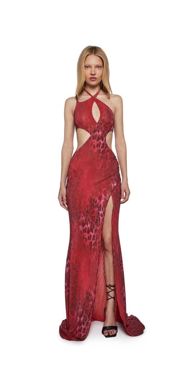 Dolls Kill Unholy Red Black Maxi Dress Size Large New with Tags