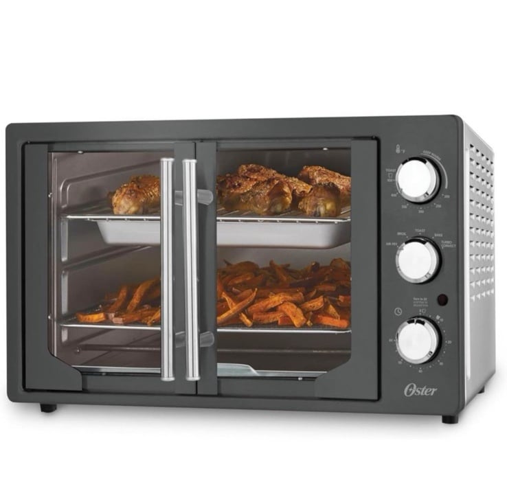 Oster Extra-Large French Door Air Fryer Countertop Oven, Stainless Steel