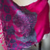 Embroidered Peacock Pashmina Scarf Hot Pink Blue Floral Fringe Wrap