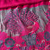 Embroidered Peacock Pashmina Scarf Hot Pink Blue Floral Fringe Wrap