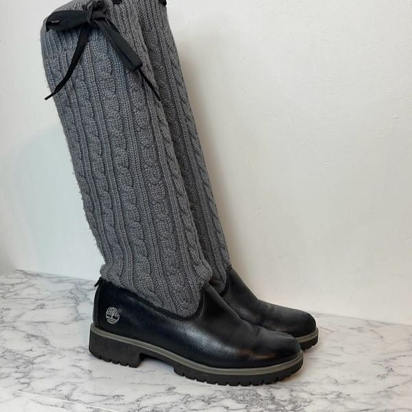 Timberland Tall Cable Knit Sweater Boots 9W