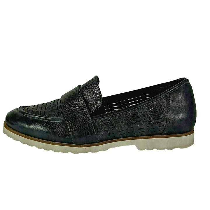 New Year's Sale - Earth Origins Womens Shoes Loafers Flats Black Leather Casual Slip On 8.5 - Liquidation Luau:£22