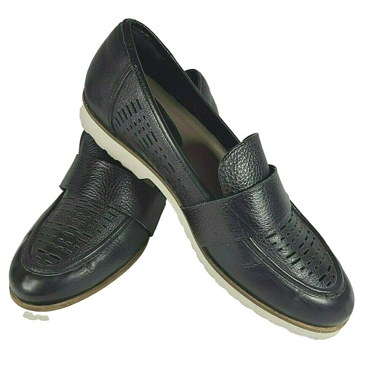 New Year's Sale - Earth Origins Womens Shoes Loafers Flats Black Leather Casual Slip On 8.5 - Liquidation Luau:£22