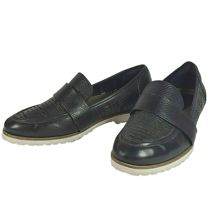 New Year's Sale - Earth Origins Womens Shoes Loafers Flats Black Leather Casual Slip On 8.5 - Liquidation Luau:£22