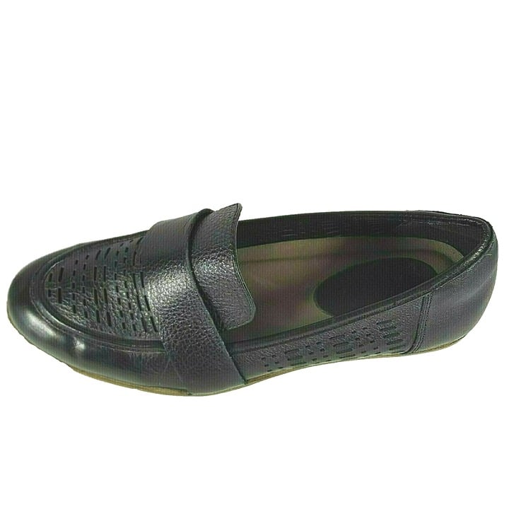 New Year's Sale - Earth Origins Womens Shoes Loafers Flats Black Leather Casual Slip On 8.5 - Liquidation Luau:£22