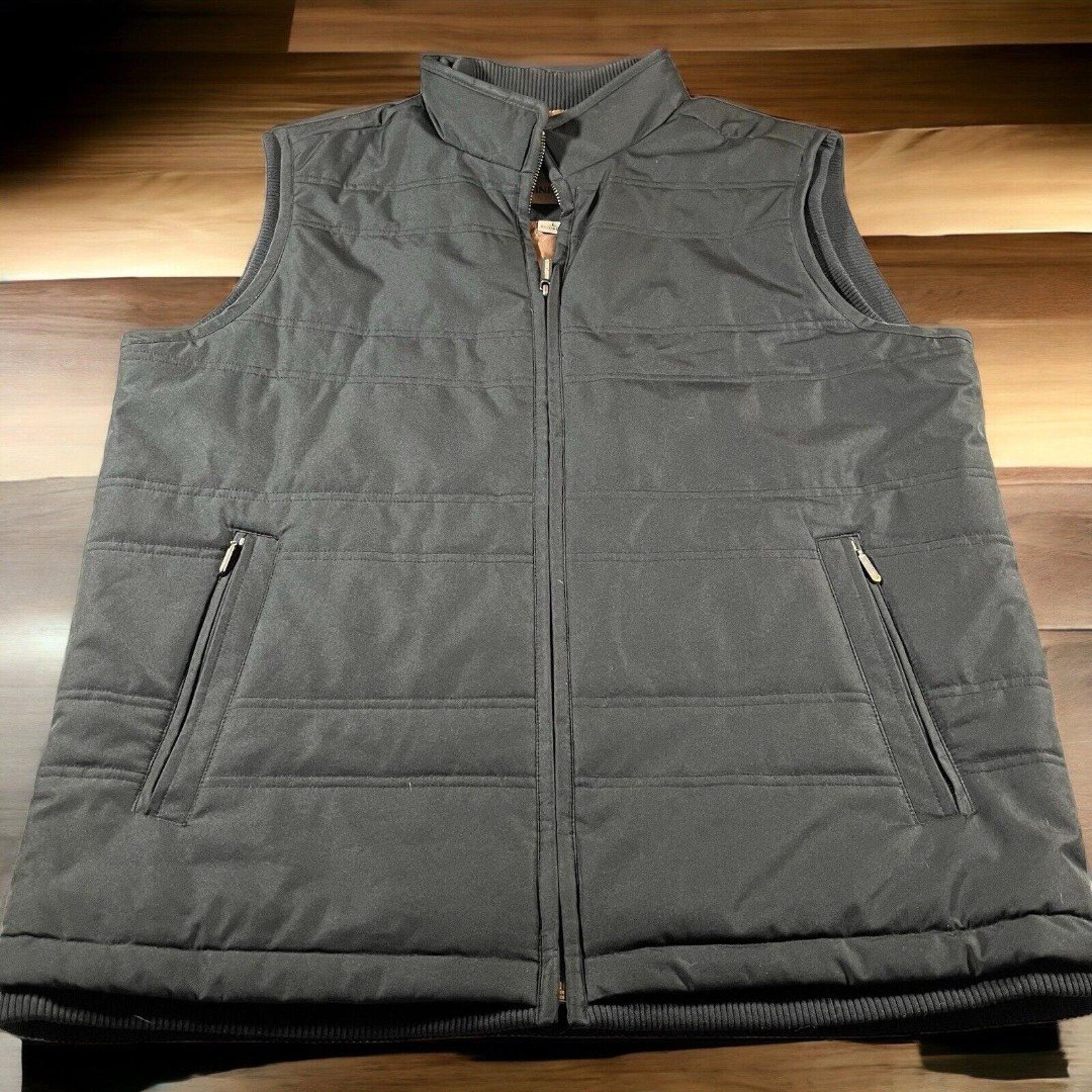 Rainforest Vest Mens Full Zip Sleeveless Quilted Jacket With Pockets Size Lg